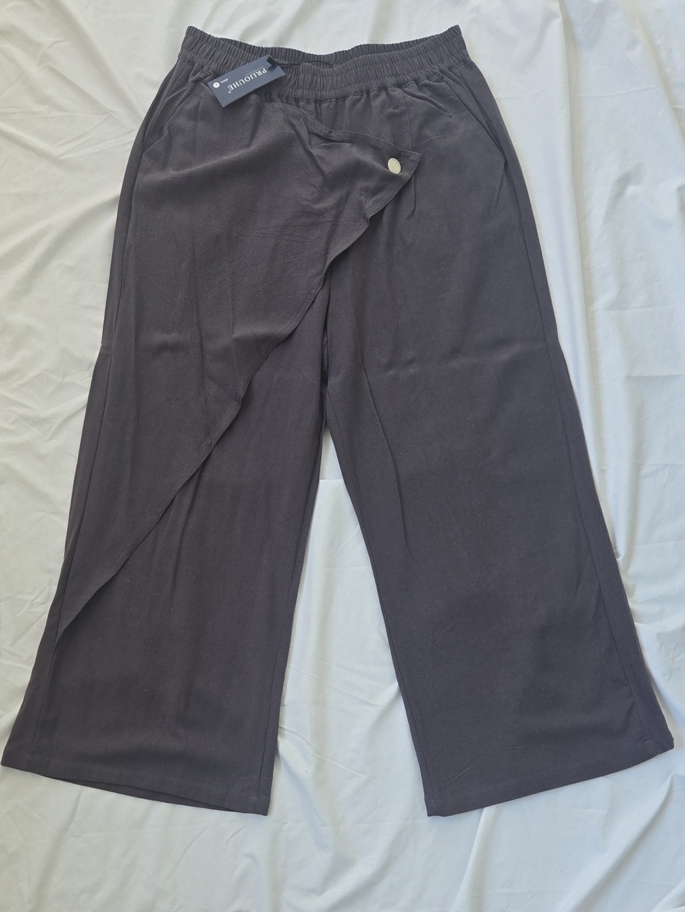 Mens Japanese Lightweight Dark Grey Elastic Waist Street Style Baggy Harem Pants